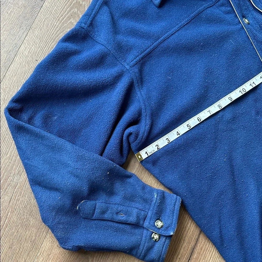 The North Face Vintage  Blue Button-Up Fleece Shirt ! Large